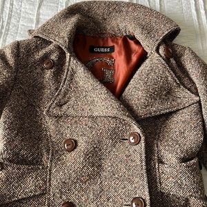 Guess double breasted tweed peacoat